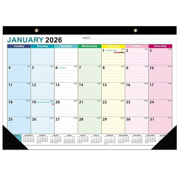 VINAUO Desk Calendar 2026 2027, Large 17" x 12" Wall/Desktop Calendar (Jan 2026–Jun 2027), Ink-Bleed Resistant for Office, Home, School