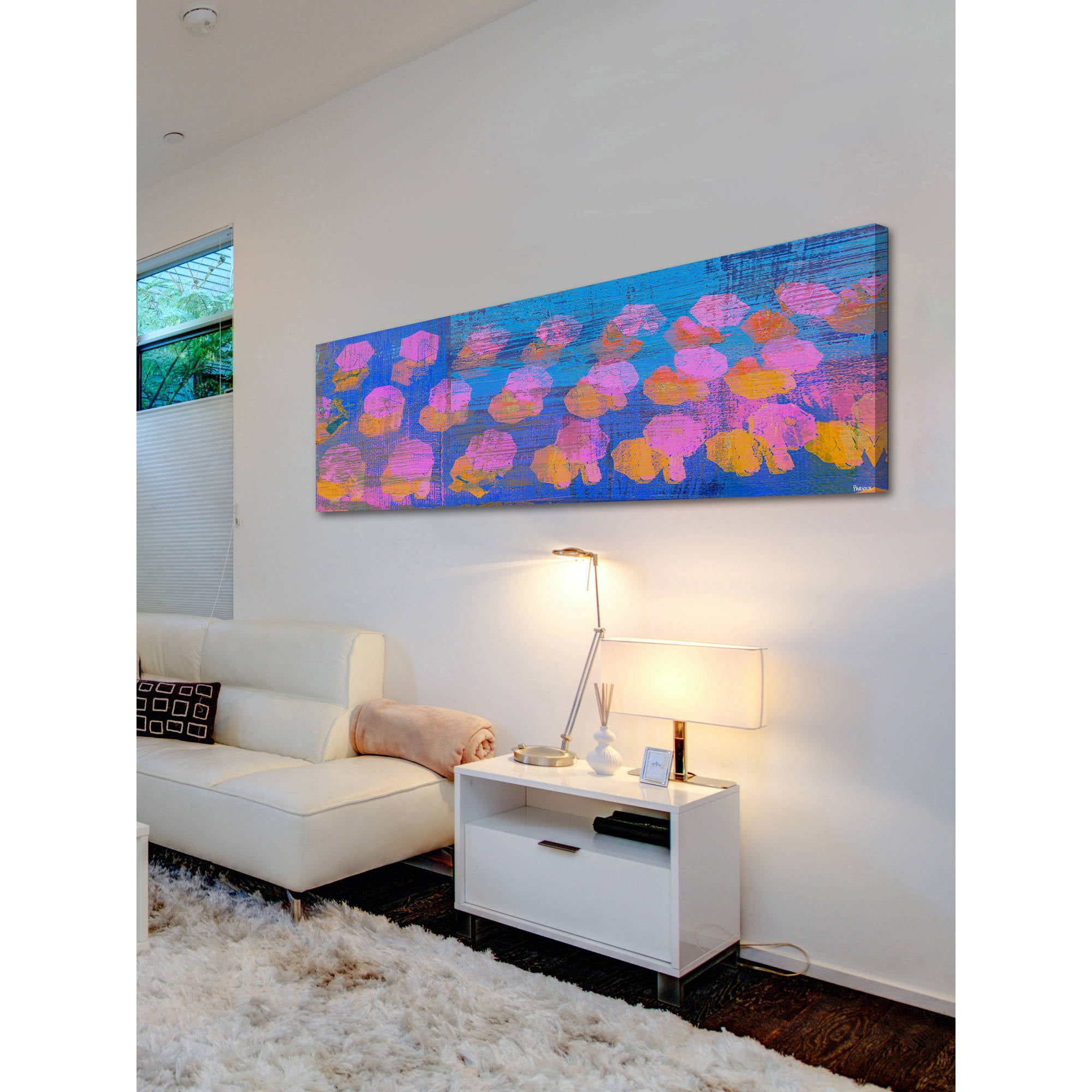 "Pink and Orange" Painting Print on Wrapped Canvas