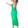 thumbnail image 2 of VISgogo Vestido ajustado con espalda abierta para mujer, falda cruzada sin mangas con cuello halter de color liso, verde/azul/rosa VISgogo moda, 2 of 9