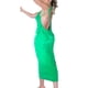 thumbnail image 2 of VISgogo Vestido ajustado con espalda abierta para mujer, falda cruzada sin mangas con cuello halter de color liso, verde/azul/rosa VISgogo moda, 2 of 9