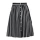 thumbnail image 1 of INSPIRE CHIC Falda Mujer Midi A Rayas Con Botones Y Elástica, dos colores Negro S, 1 of 6