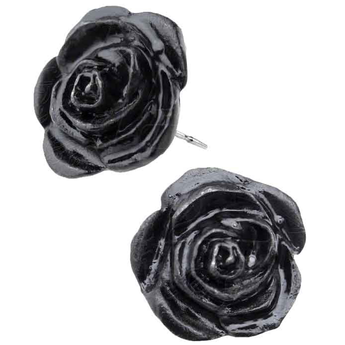 Alchemy of England - Women&amp;#39;s Black Rose Stud Earrings