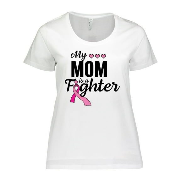 Inktastic Breast Cancer Awareness My Mom is a Fighter Women's Plus Size T-Shirt