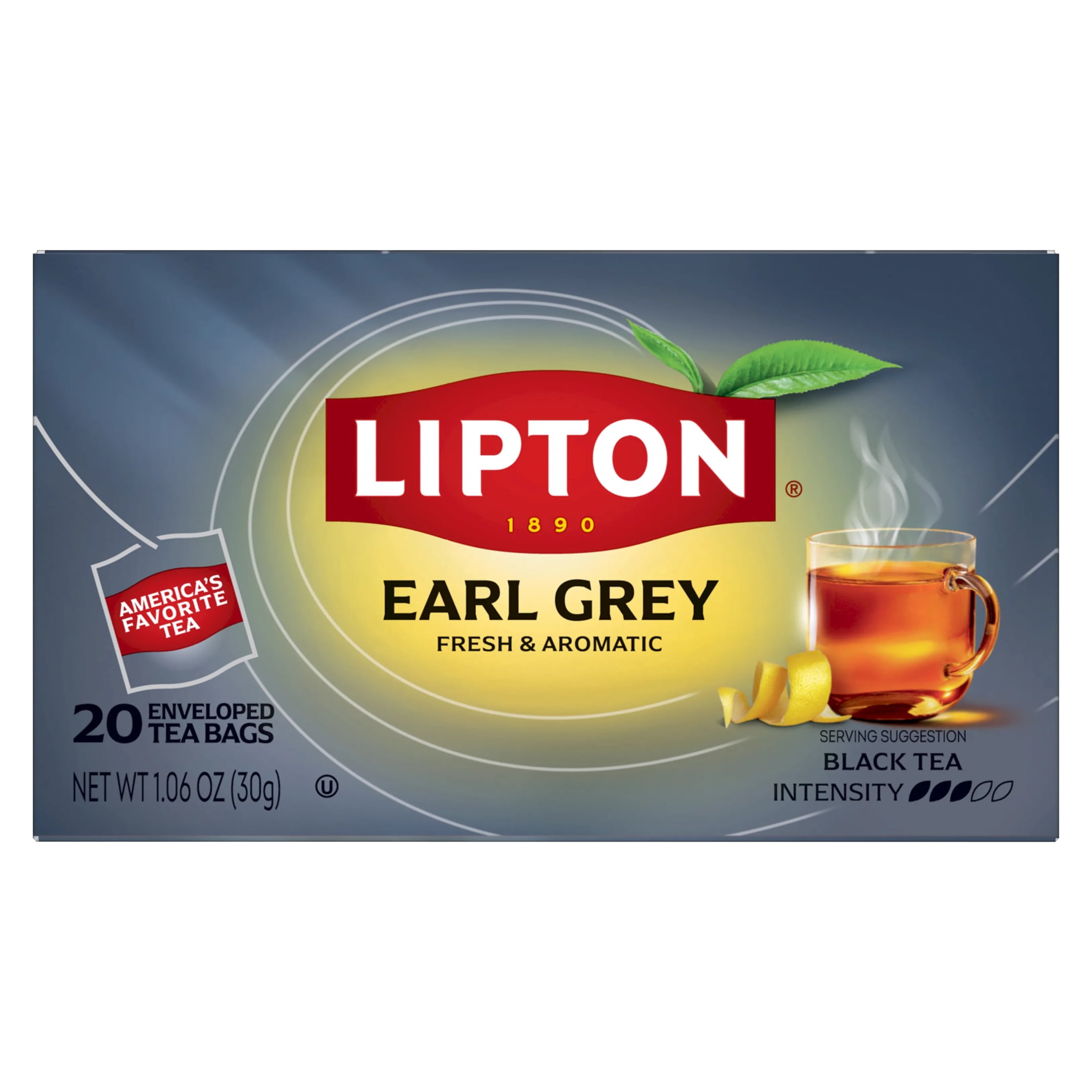 Lipton Earl Grey Black Tea Bags, 20 Count, Pack of 6