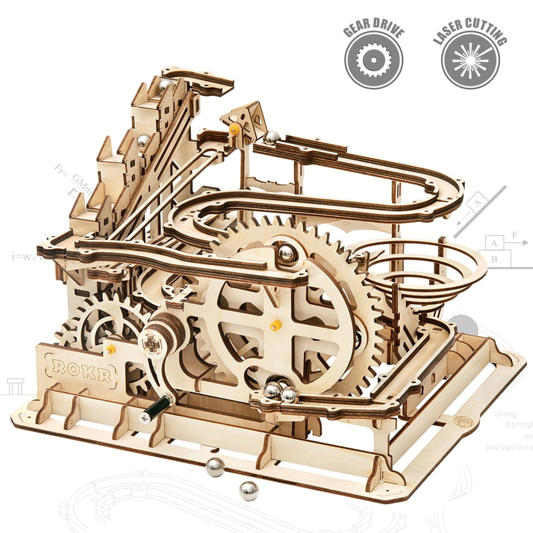 ROKR Marble Run Kit 3D Wooden Puzzles Model to Build for Adults Birthday  Gift 233 Pieces