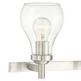 thumbnail image 3 of Possini Euro Design Modern Wall Light Brushed Nickel Hardwired 21" Wide 3-Light Fixture Clear Glass Globe Bathroom Vanity Mirror, 3 of 9