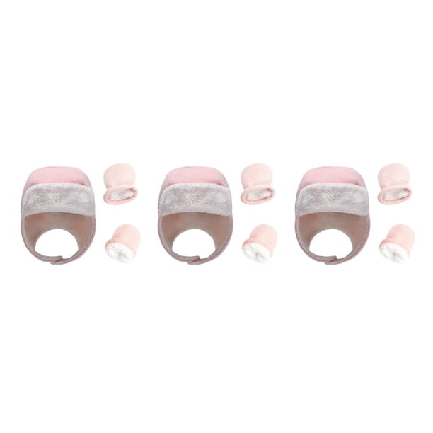 Minnieouse Sombrero para niños pequeños Manoplas Guantes de invierno Hebilla de ajuste flexible Rosa Type1 NO1 Minnieouse CBP231744