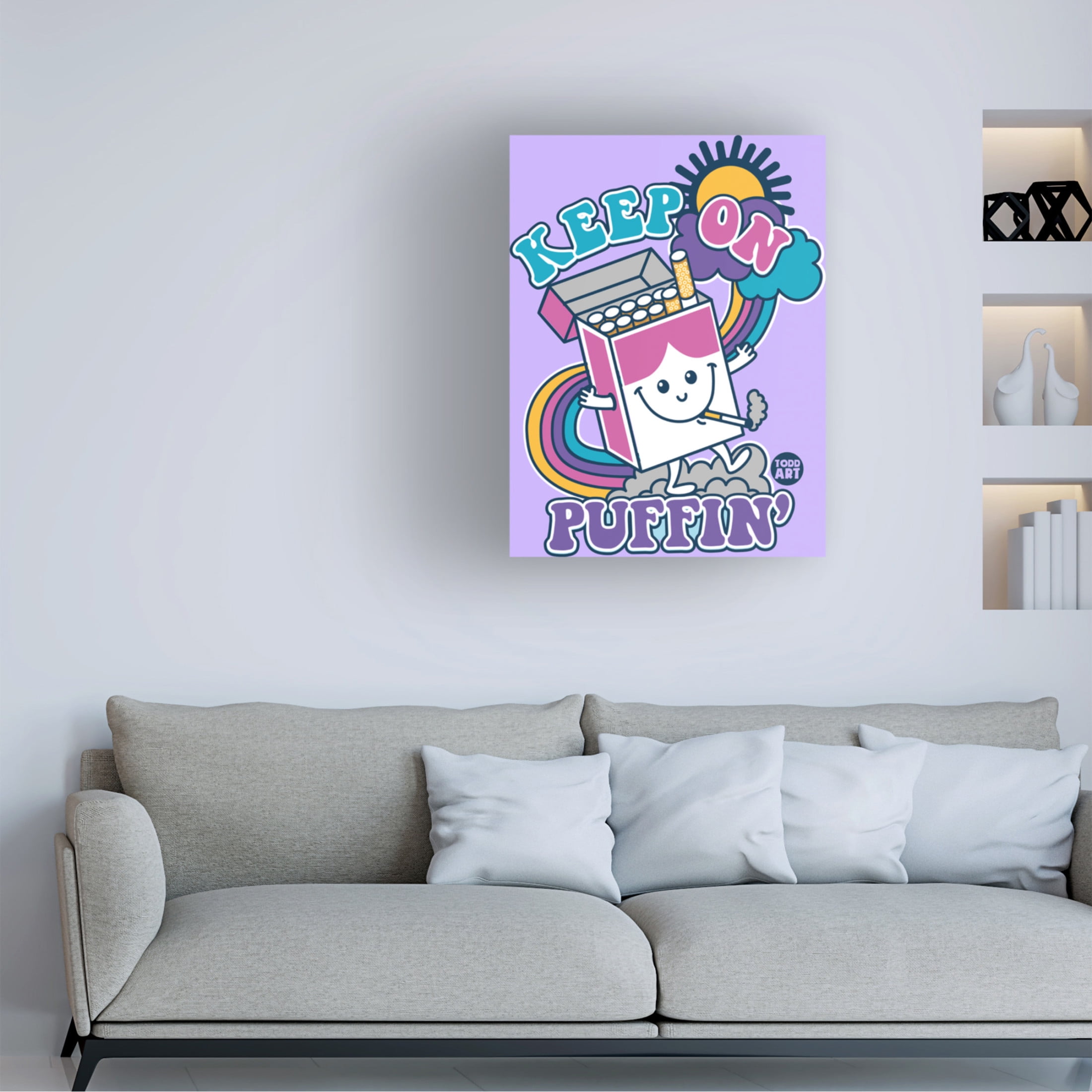 Canvas Wall Art - toddart 'Funshine Cigarhettes' Wall Art for Living Room, Bedroom, or Office Décor by Trademark Fine Art - 14 x 19 Inches