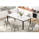 thumbnail image 3 of 71-pulgada industrial grande rectangle dining mesa con metal legs, round corners - ideal para de madera conference escritorio para dining & sala de estar (mesa only), 3 of 7