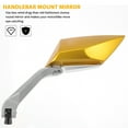 thumbnail image 3 of 1 Pair Motorbike Rearview Mirror Handlebar Mount Mirror Motorcycle Mirror, 3 of 7