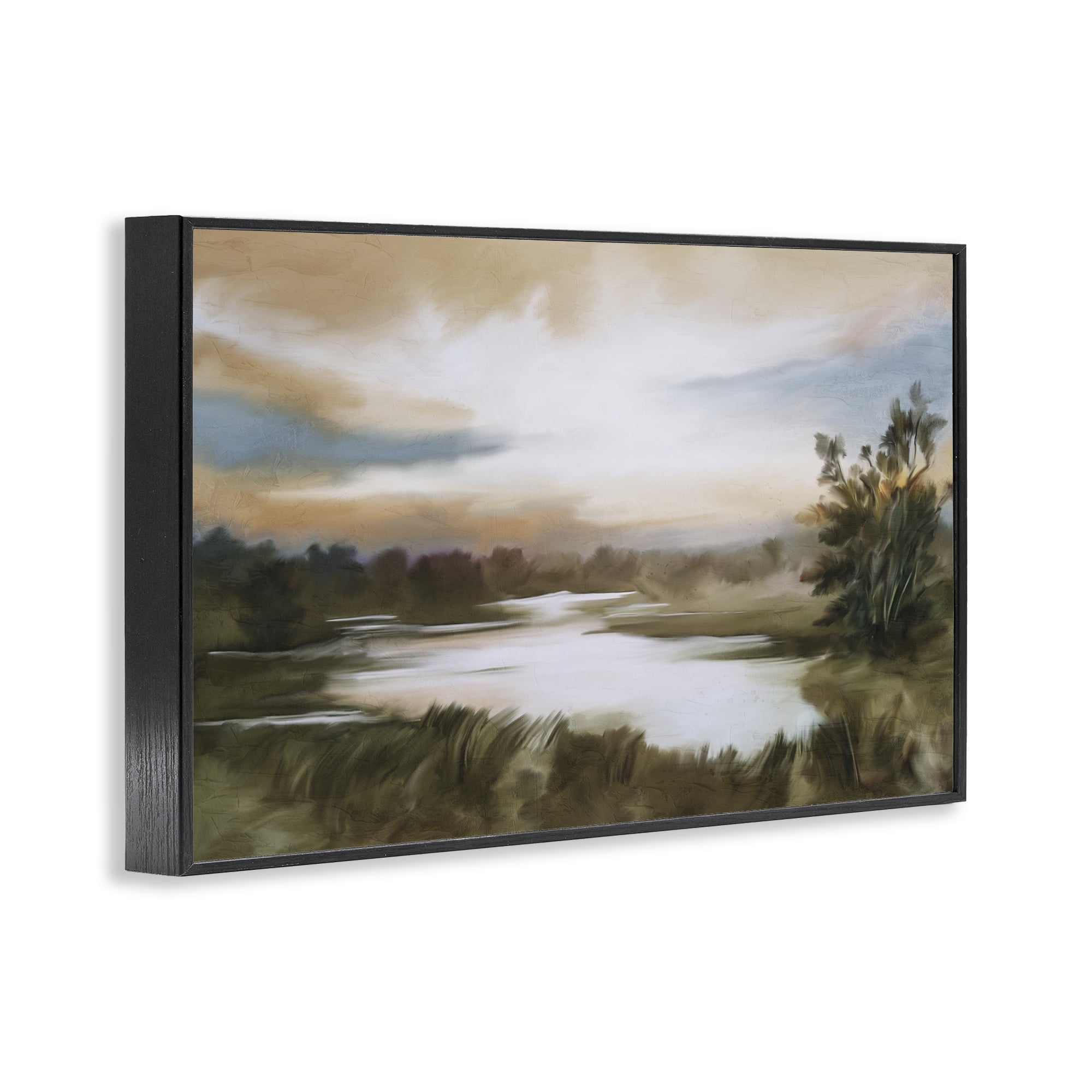 Stupell Industries Sunset Pond Countryside Black Framed Giclee Art, design by Kim Allen
