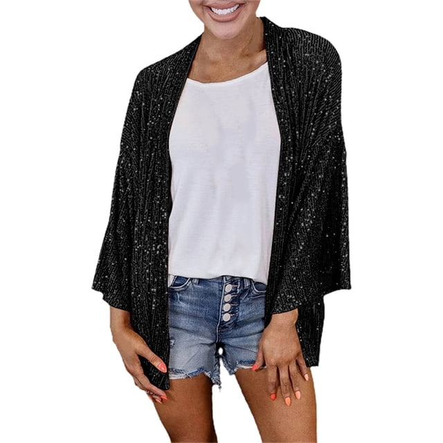 2025 Cardigan pour Femmes Chandail Classique à Tissage Ouvert Cardigan Col Ras du Cou Col à Boutons Cardigan en V Cardigan en Coton Tricot devant Ouvert