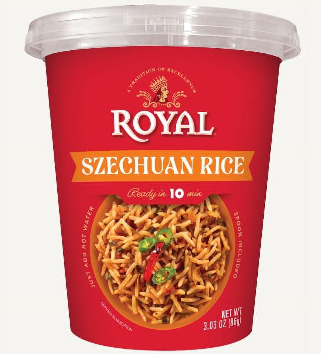 (3 pack) Royal Szechuan Rice Microwaveable Cup 3.0oz, spoon included