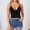 Black, variant on Women Tank Top Streetwear V Neck Ribbed Cropped Tank Top Breathable Womens Cami Red M