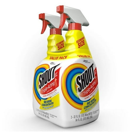 Shout Triple-Acting Stain Remover Spray, 32 Fluid Ounces, 2
