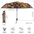 thumbnail image 3 of FORMRS Travel Umbrella Folding Auto Open Close Windproof Rain UV Protection, Yellow Floral, 3 of 8
