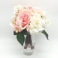 thumbnail image 2 of Enova Home Artificial Rose and Mixed Silk Flowers Arrangement in Clear Glass Vase with Faux Water (Pink), 2 of 3