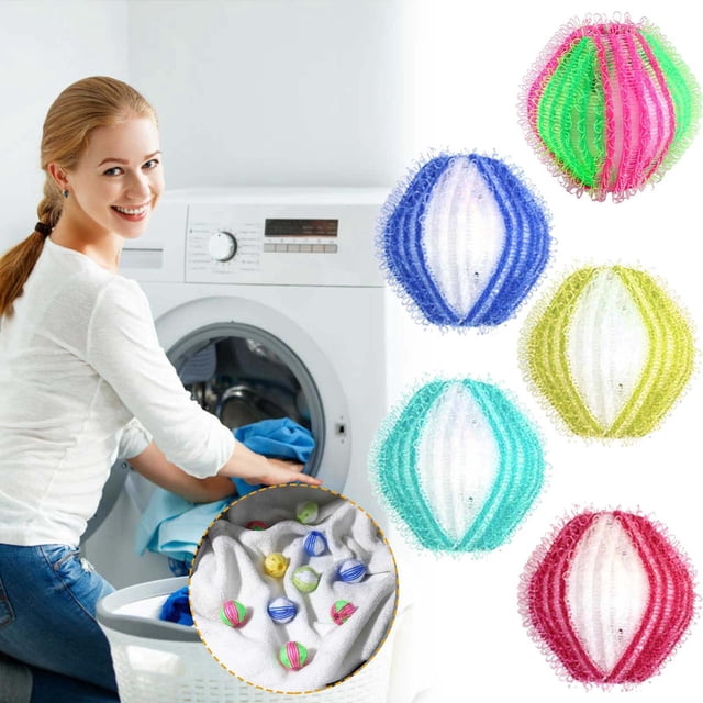 Vaidha 6pc Hair Lint Fluff Grabbing Laundry For Washing Machine Wash Ball Cleaning