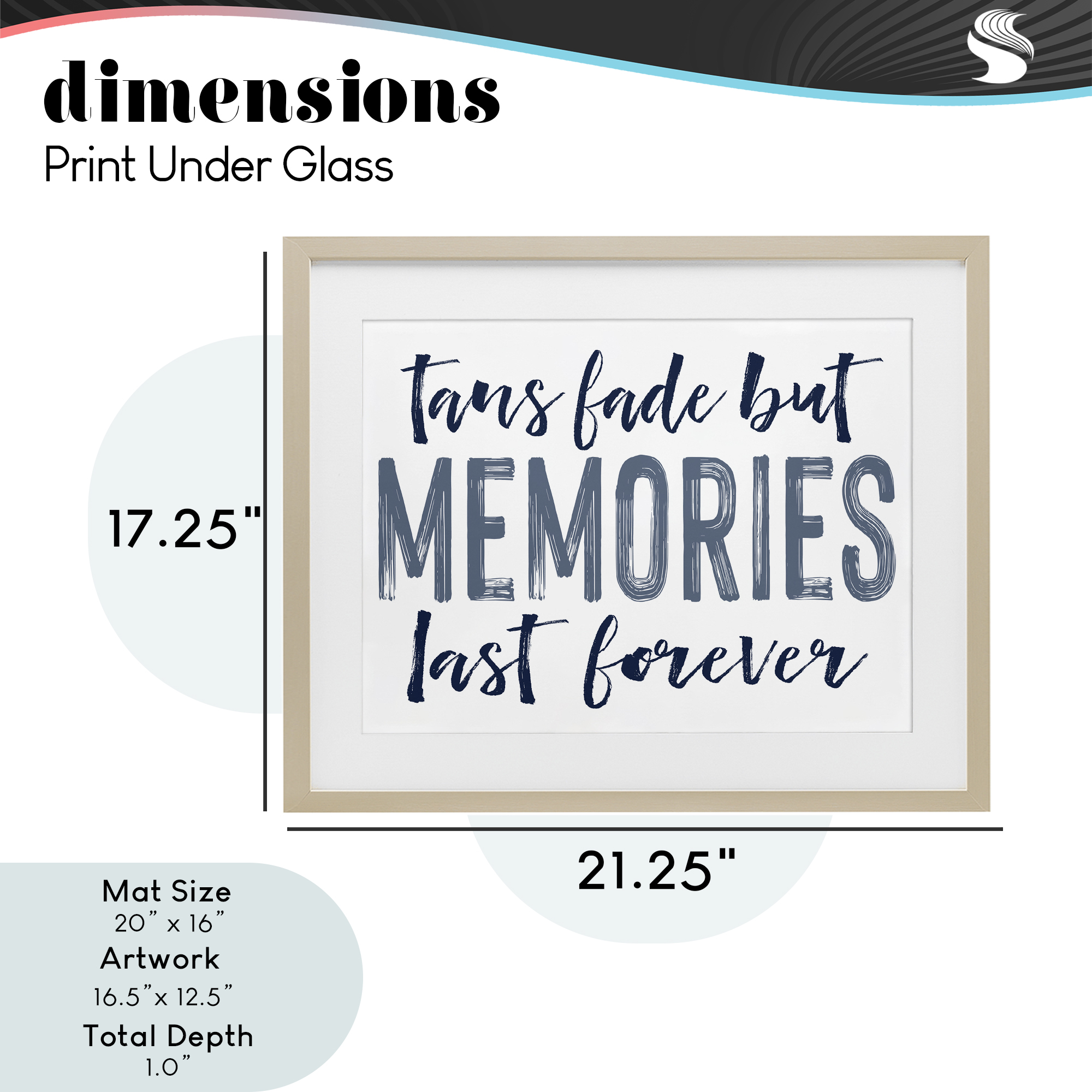 Summer Memories Last Forever Birch Framed Print Under Glass, design by Lettered and Lined