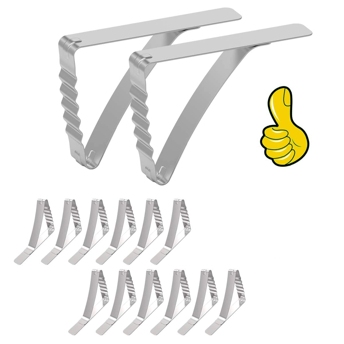 Geria 12 Pack Stainless Steel Tablecloth Clips,Picnic Table Clips,Used for Tables Below 3 inches Thick