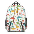 thumbnail image 3 of White Dinosaurs Flowers Plants Pattern Cute School Backpack Bag with Padded Back and Adjustable Shoulder Straps 16.9 X 12.6 X 5.9 Inches, 3 of 5