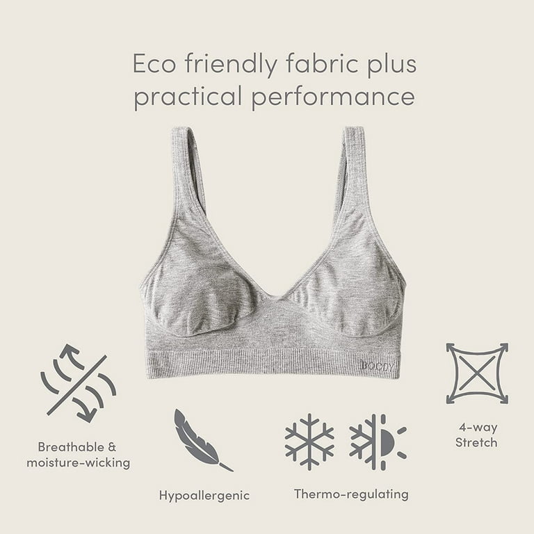 Boody Organic Bamboo EcoWear Women's Shaper Bra - Light Grey Marl
