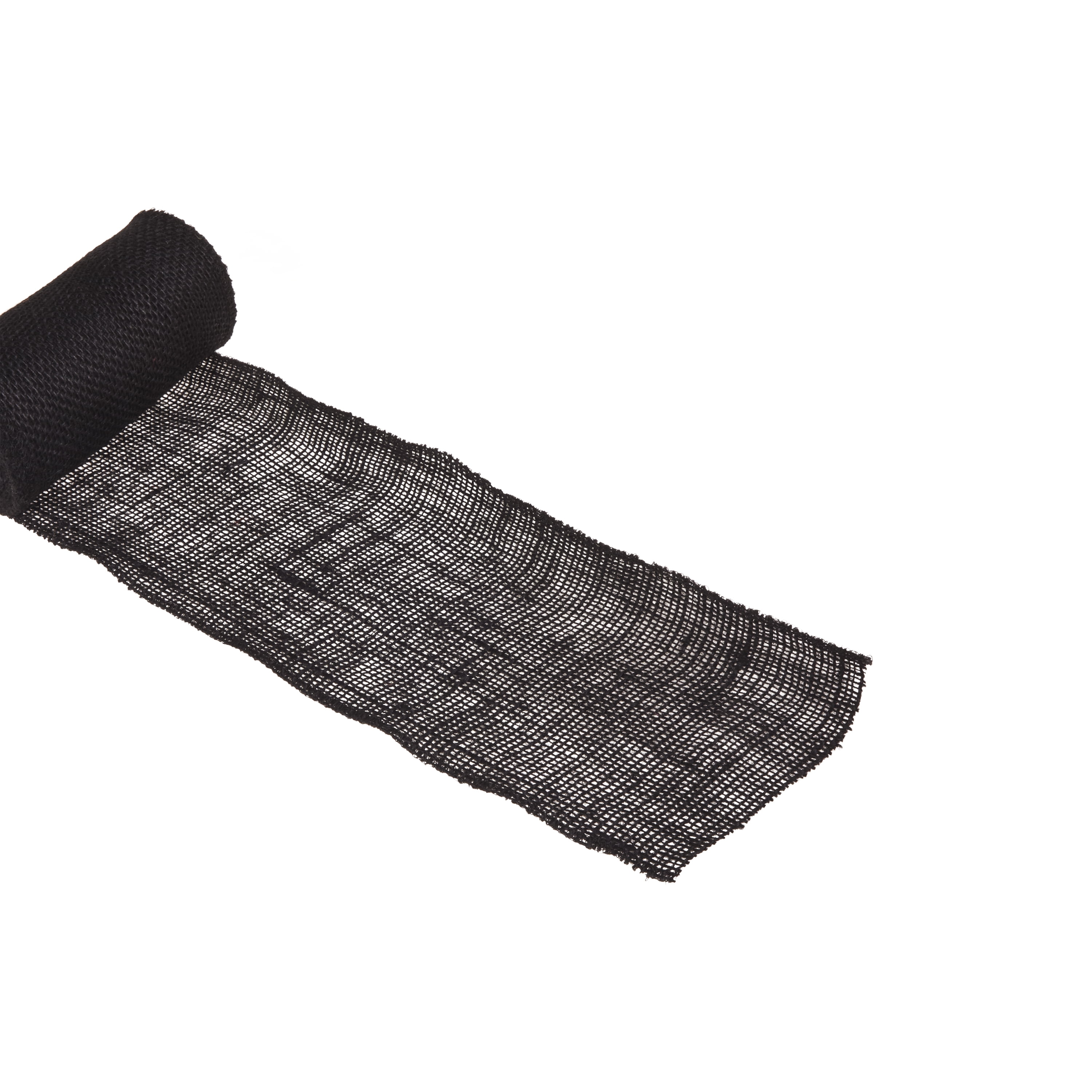 (1 pack) Love, Laugh, Craft Jute Burlap Roll Precut, Finished Edges, 6"W x 5-Yards, Black