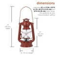 thumbnail image 4 of Alpine Corporation 6" x 5" x 9" Metal Hurricane Lantern with Battery-Powered LED Light, Red, 4 of 15