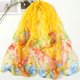 thumbnail image 1 of Granjero Gordo Nueva bufanda de gasa de moda de primavera, bufanda fina estampada, decoración adecuada para la playa, chal protector solar, 1 pieza, amarillo, 1 of 1