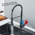 thumbnail image 5 of Black Kitchen Faucets with Pull Down Sprayer, Black Spring Commercial Kitchen Sink Faucet 1 Hole Stainless Steel Faucet for Kitchen Sink, RV Farmhouse, 5 of 10