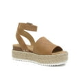 thumbnail image 2 of Soda Topic Open Toe Buckle Ankle Strap Espadrilles Flatform Wedge Casual Sandal, 2 of 5
