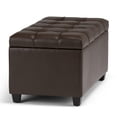 thumbnail image 7 of Bowery Hill 34" Rectangle Ottoman Bench in Chocolate Brown Faux Leather, 7 of 7