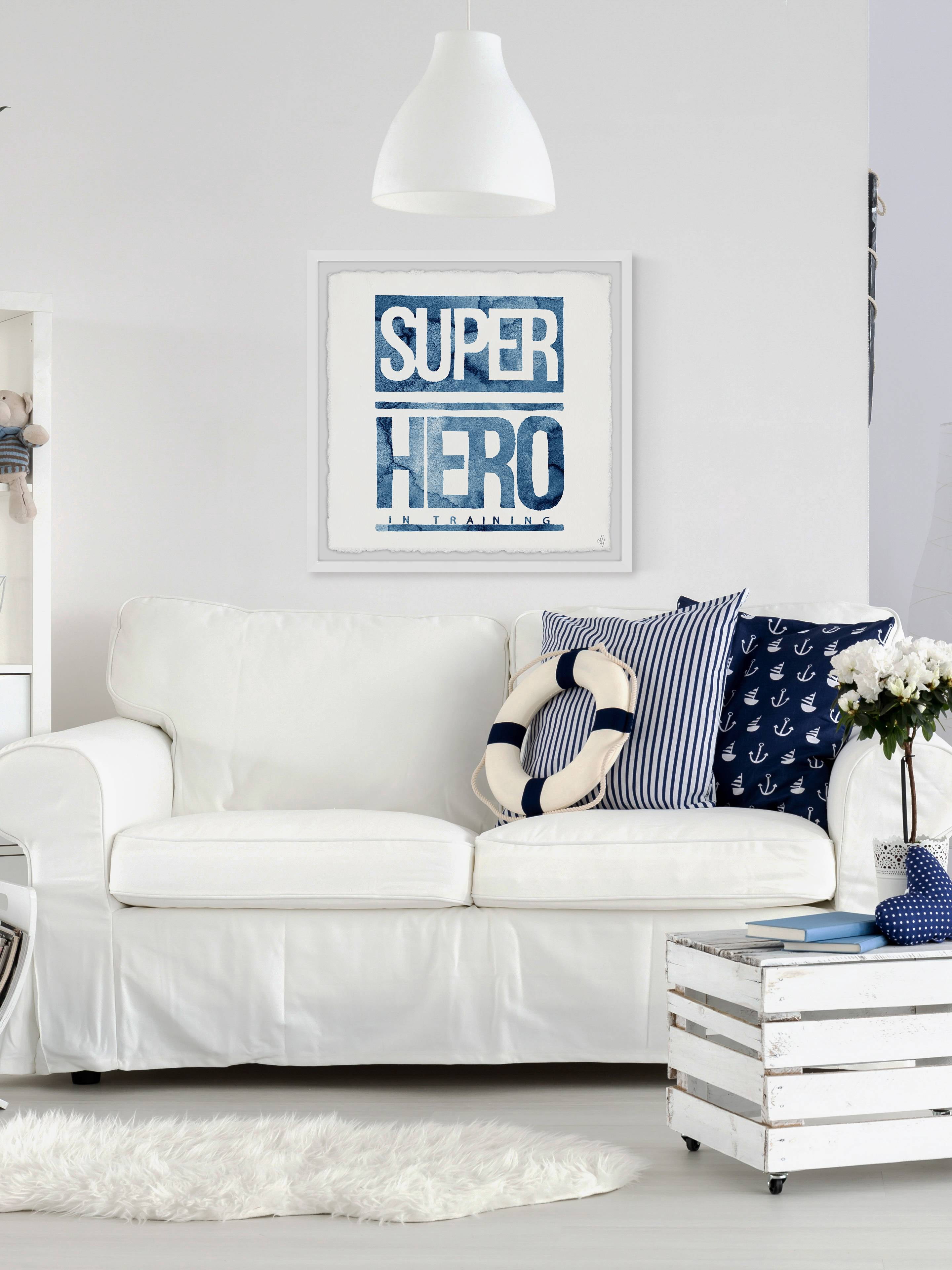 Marmont Hill Blue Superhero in Training Sign Framed Wall Art