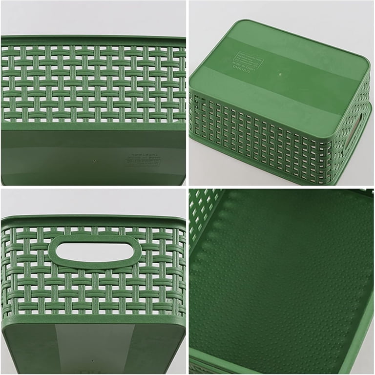 Loiycg 6 Packs Plastic Weave Storage Baskets, Kitchen Baskets For