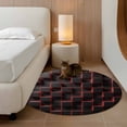 thumbnail image 2 of Small Round Rug 3Ft Washable Non-Slip, Red Black Cubes Circle Area Rugs for Living Room Bedroom, Modern Geometric Abstract Art Indoor Floor Mats Carpet Runner for Home Decor, 2 of 8
