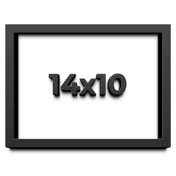 14x10 Shadow Box Frame Black | 1 inches Deep Real Wood Contemporary Shadowbox Display Frame | UV