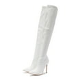 thumbnail image 5 of Fesfesfes Tall Boots for Ladies Sexy Nightclub Patent Synthetic High Heeled Side Zipper Over The Knee Stretch US:6(37), 5 of 6