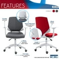 thumbnail image 3 of Techni Office Solutions 39.5" Gray and White Adjustable Mid Back Office Chair, 3 of 9