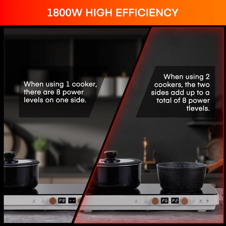 Fohere Induction Cooktop, 1800W Dual Burner photo 8