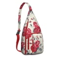 thumbnail image 1 of Autumn Leaves Shoulder Sling - Seasonal Maple & Flower Pattern, Fashionable Anti-Theft Daypack, 1 of 4