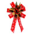 thumbnail image 1 of ALEKO Oversized Statement Holiday Bow Christmas Swag - Red and Gold, 1 of 3