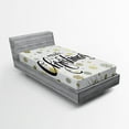 thumbnail image 1 of Christmas Fitted Sheet, Merry Christmas Lettering on an Abstract Modern Snowflake Dot Pattern, Soft Decorative Fabric Bedding All-Round Elastic Pocket, Twin Size, Charcoal Beige, by Ambesonne, 1 of 2