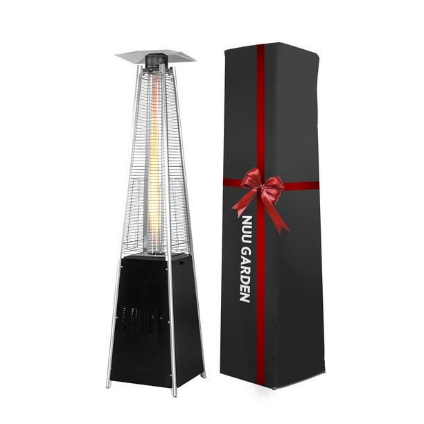 Nuu Garden Pyramid Patio Propane Heater with Cover, 48000 BTU Steel