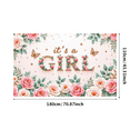 thumbnail image 3 of Pink Floral It's a Girl Banner Butterfly Theme Flower Design for Baby Shower Girls Party Gender Reveal Celebration, 3 of 8