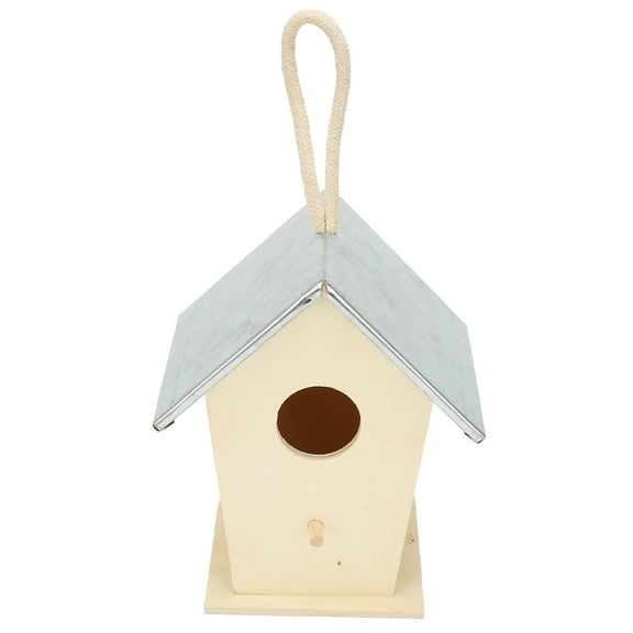 Bird Nesting Box, Birdhouse Pole Or Flush Mount. Weathered Stain  For Outdoor Garden Decorative Accessories