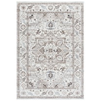 SAFAVIEH Cyrus Shag Vermont Medallion Area Rug, Ivory/Gray, 5'5" x 7'6"