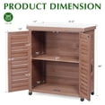 thumbnail image 3 of D-road Outdoor Storage Cabinet & Potting Bench Table with Metal Top, Wooden Patio Furniture, Garden Workstation, Brown, 3 of 7