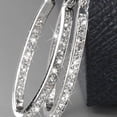 thumbnail image 6 of Opvise Dazzling Women Rhinestone Inlaid Big Circle Hoop Earrings Party Banquet Jewelry, 6 of 8