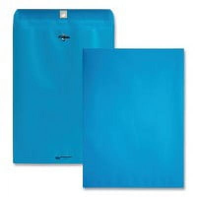 2PK Quality Park Clasp Envelope, 28 lb Bond Weight Kraft, #90, Square Flap, Clasp/Gummed Closure, 9 x 12, Blue, 10/Pack (38737)