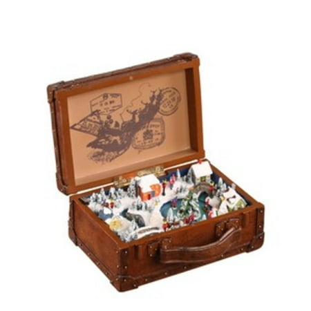 Pack of 2 Icy Crystal Decorative Animated Suitcase Music Boxes 2.75